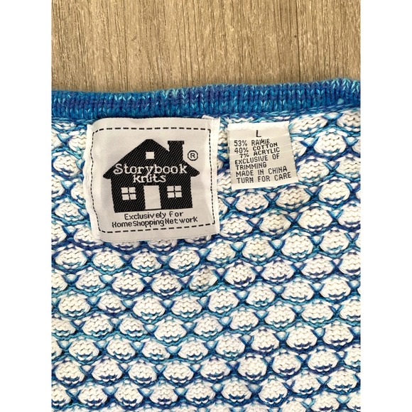 Storybook Knits Fish Cardigan Sweater L Mermaid Granny Teacher Cozy Academia - Picture 7 of 10